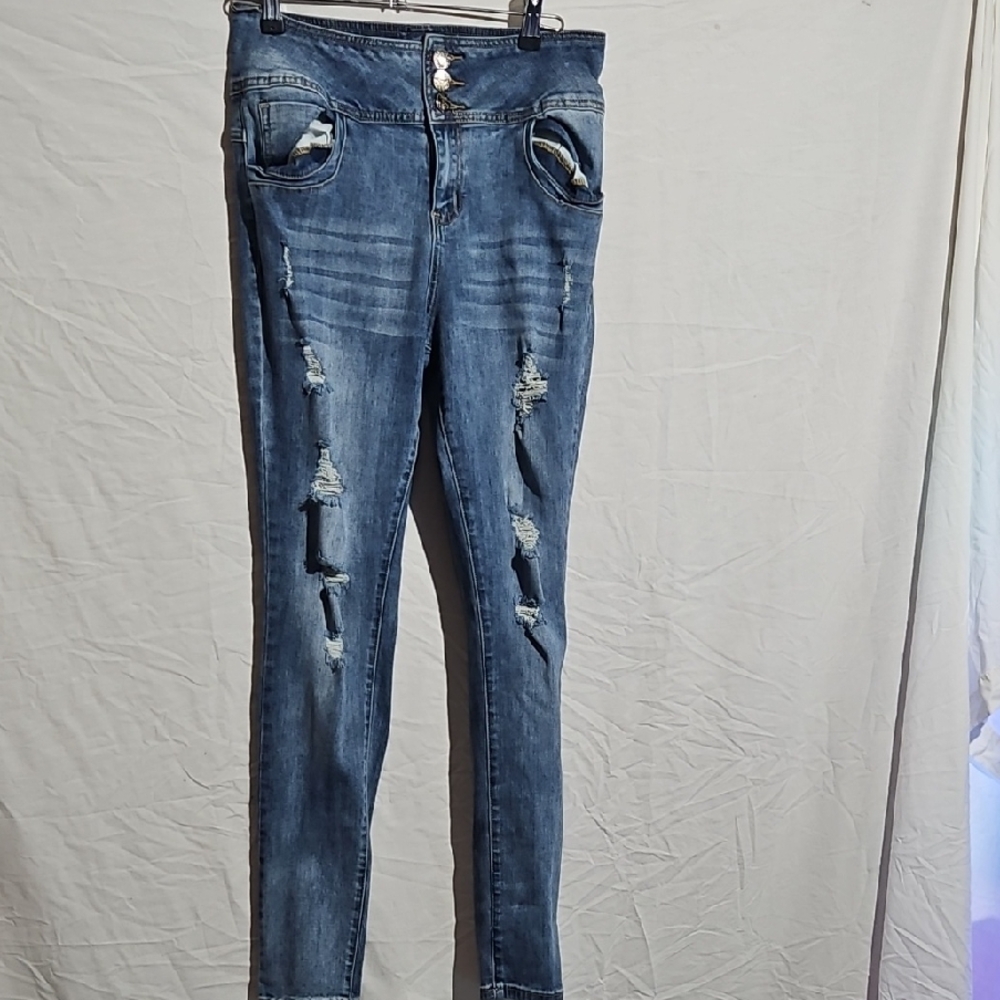 Hybrid Apparel Ripped Denim Skinny Jeans